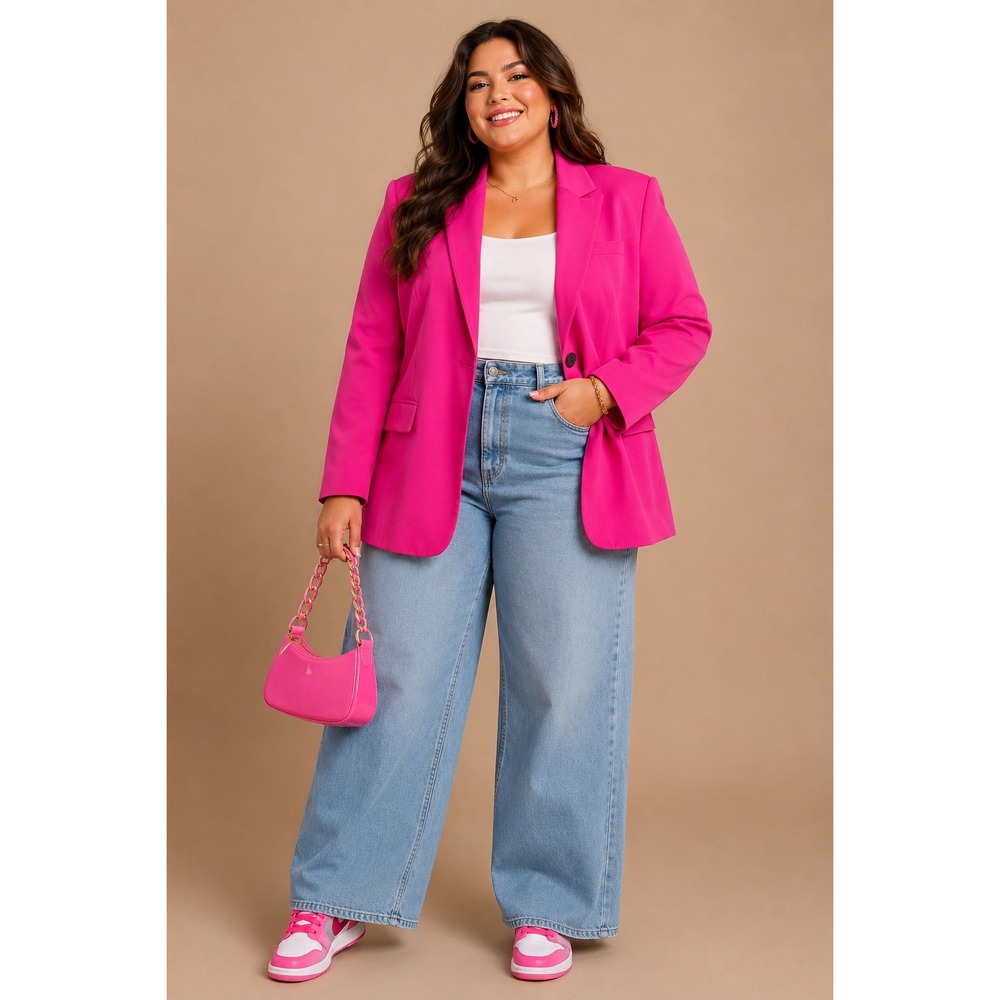 Vince Camuto Hot Pink Single-Button Blazer